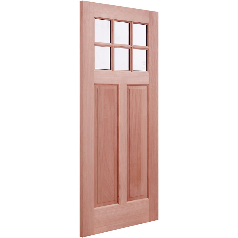 Porte d'entrée en acajou brut