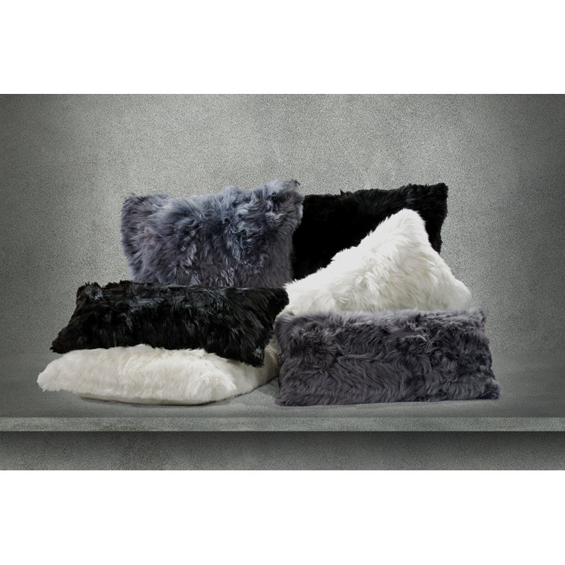  Alpaca Rectangular Pillow Cover & Insert, Silver