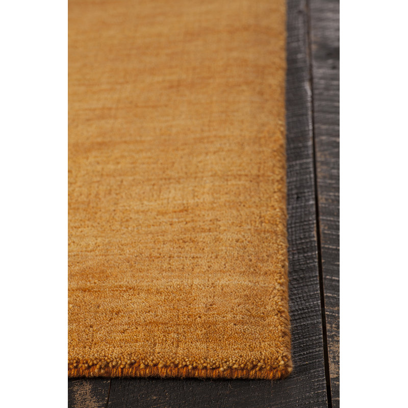 Tapis doré en laine noué à la main Stockstill, Rectangle 5 pi x 7 pi 6 po