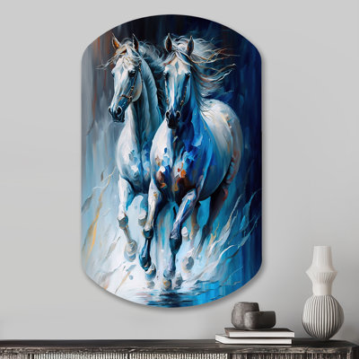 Markwon - Horse Cylinder Shape Asymmetric Metal Wall Art