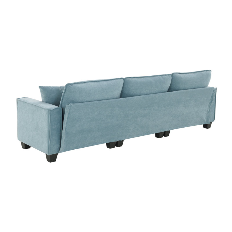 Canapé modulaire convertible Modern, ensemble de canapé réversible en forme de L avec coussins gratuits, canapé-lit en velours 4 places avec repose-pieds en suède pour salon, appartement, bureau, 3 couleurs