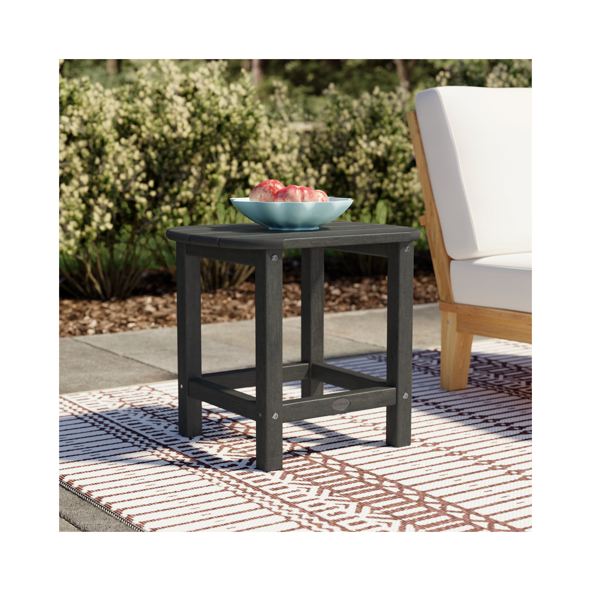 POLYWOOD South Beach 18" Side Table, Slate Gray
