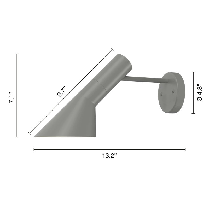 AJ Wall Light, Warm Gray, Without Switch