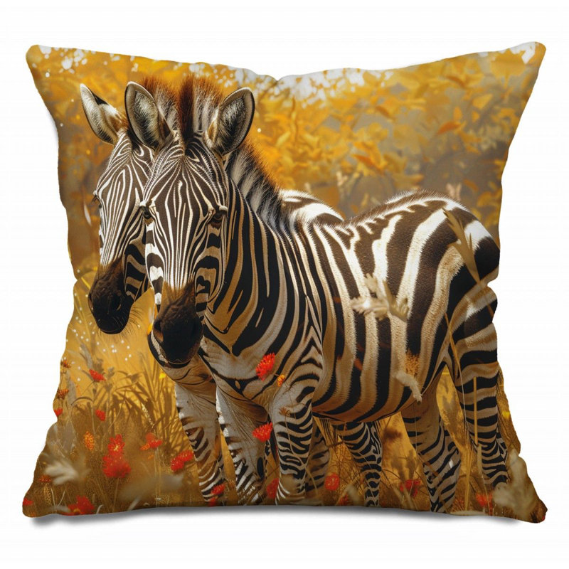 Coussin Zebra, H 14 po x l 14 po