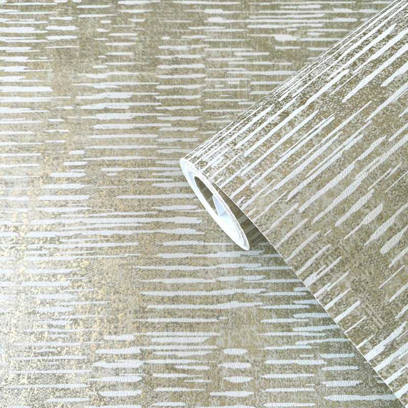 Elegance Collection Stripy Shimmer Wallpaper Roll, Bronze