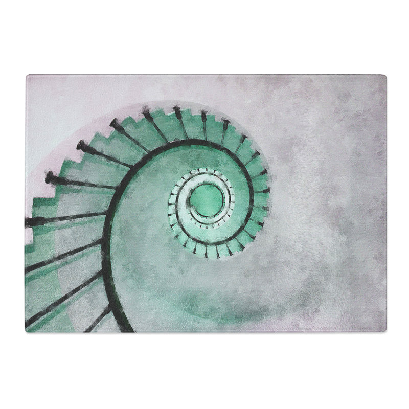 Tempered Glass Lighthouse Spiral Staircase Chopping Board, 20 cm x 28.5 cm