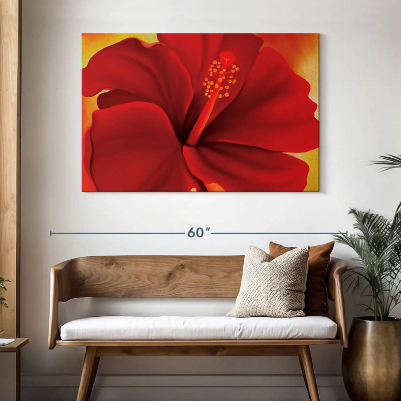 Harnek Red Hibiscus, 32" H x 48" W