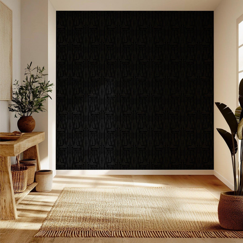 Organic Chiselled 10' L x 24" W Wallpaper Roll, Midnight, Premium Paper