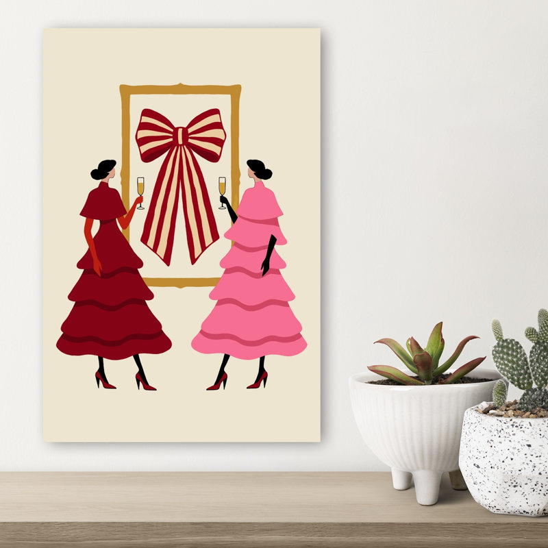 «Elegant Bow Celebration», impression murale rétro élégante, H 18 po x l 12 po