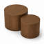 Ensemble de tables d'appoint cylindriques en bois peu encombrantes avec pieds antidérapants pour balcon et appartements-129390219
