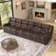 Canapé modulaire inclinable en cuir 151,2 po-845909405