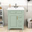 Meuble-lavabo autoportant classique avec lavabo en céramique, tablette réglable et grand rangement-638999686