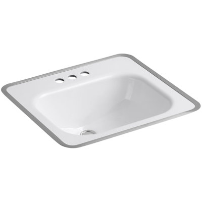 Lavabo de salle de bain rectangulaire encastré en métal avec trop-plein Tahoe