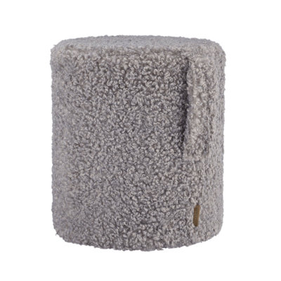 TEDDY Upholstered Pouf - Sharkskin (grey)