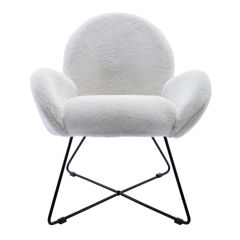 Kosmoski Upholstered Slipper Chair, White