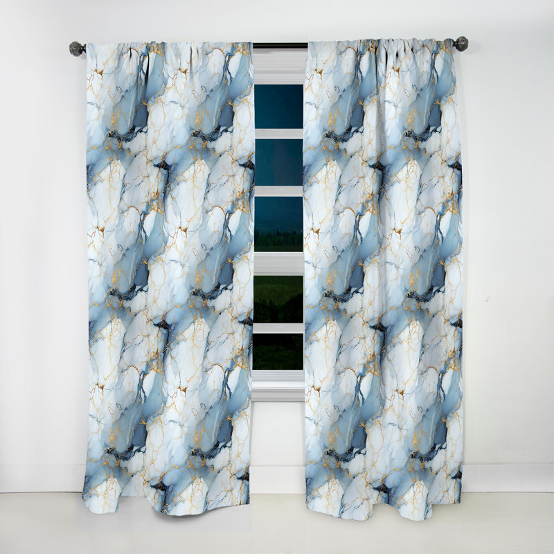 Motif de marbre Serene Elegance - Rideau de marbre abstrait - Rideau de marbre obscurcissant - 1 panneau, L 52 po x L 90 po
