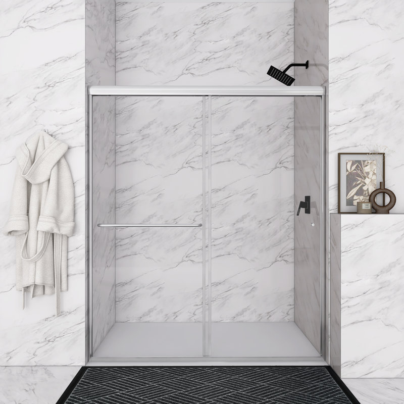 56''-60'' W X 70'' H Double Sliding Framed Shower Door, Chrome