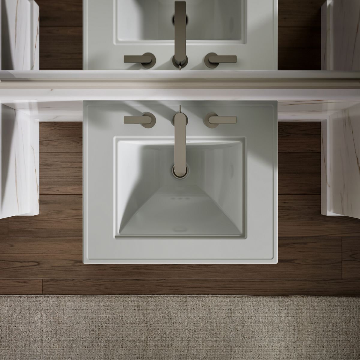 Memoirs Stately Pedestal Bathroom Sink, Ice Gray, 8" Centers, 34.75" H x 20.5" W x 24.5" L