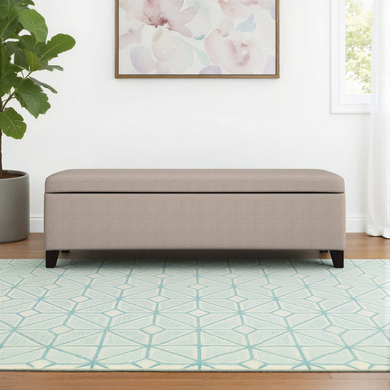 Grand rangement/repose-pieds rectangulaire de 50,5 po Afrim, Mélange de polyester blé
