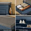 Banc de rangement en bois bleu avec 1 tiroir rabattable, banc d'entrée rembourré avec rangement pour le couloir et la chambre à coucher, H 20,47 po x l 23,6 po x P 9,45 po-867645473-817011255