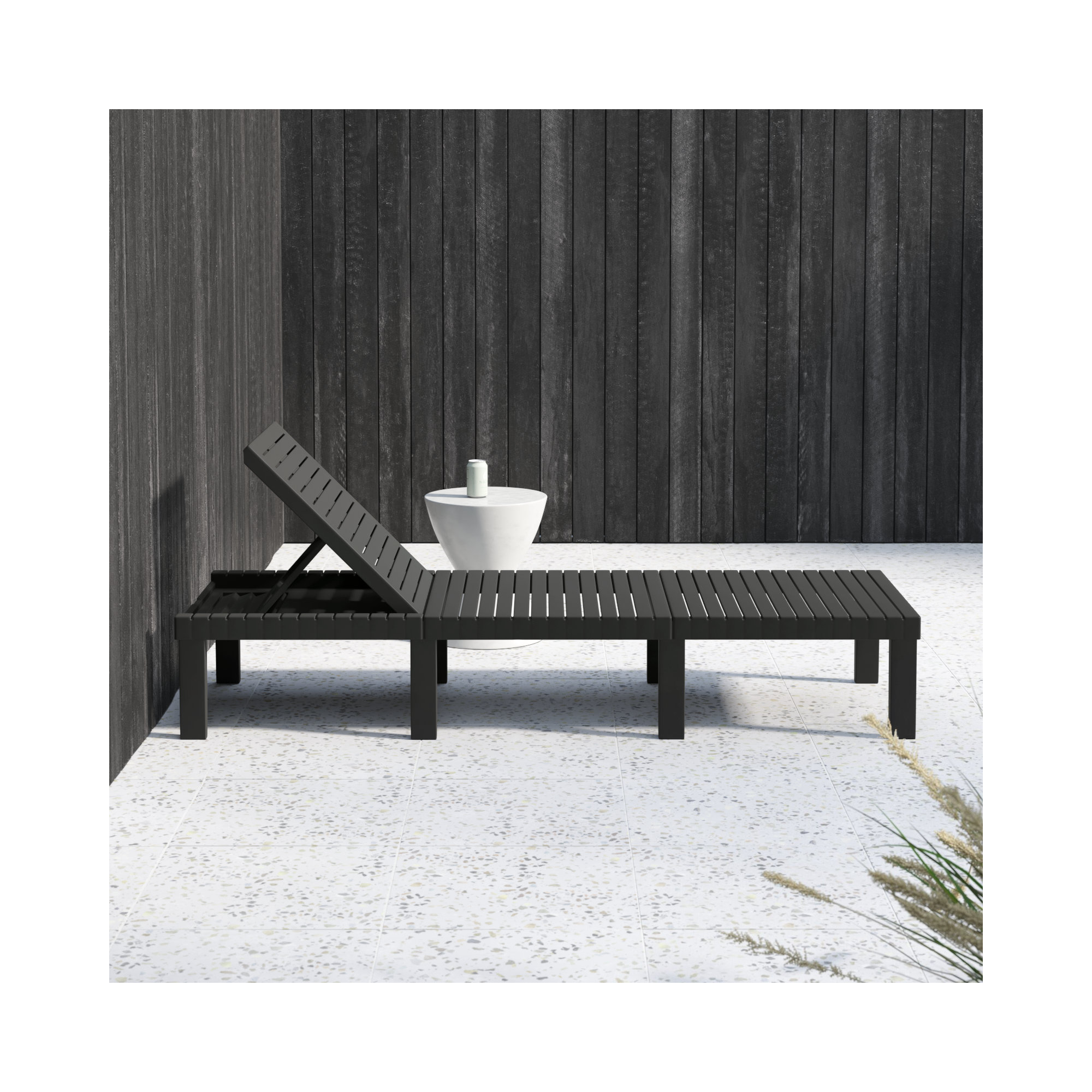 Aldridge Sun Lounger Plastic White, Black