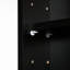 Tablette noire avec 2 portes et tablettes réglables, pour armoire de nettoyage en verre convenant aux boutons de manchette