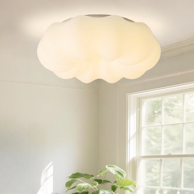 17.7'' Pumpkin Cloud Flush Mount Ceiling Light Modern LED Lamp With Remote Control Dimmable 3 Color LED Lamp For Bedroom Nursery