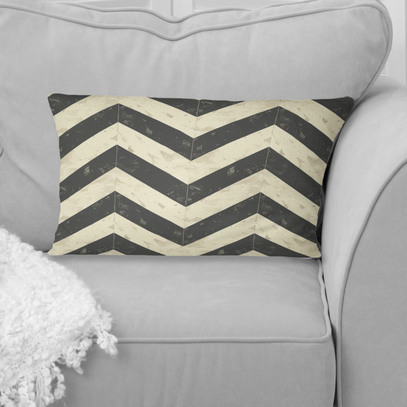 Motif lombaire à chevrons Glam, Noir / Beige