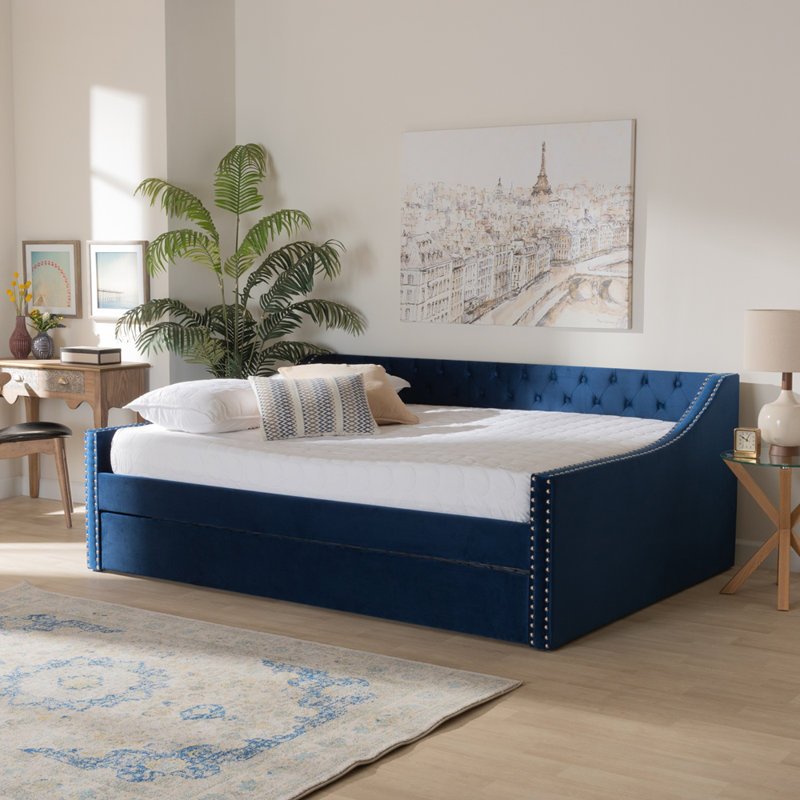 Kylah Upholstered Daybed, Full, Blue