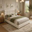 Grand lit gaufré à oreilles en chenille amovible grand lit, lit plateforme à gaz avec grand rangement sous le lit-131579166