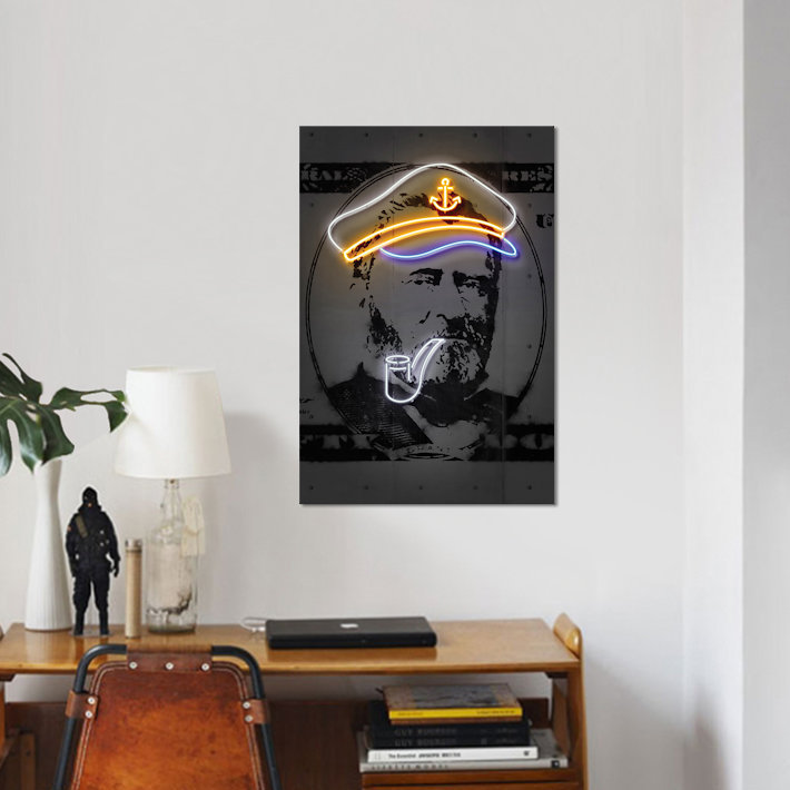 « grant », reproduction d’impression sur toile, Papier d'art encadré noir, H 32 po x l 24 po x P 1 po, Blanc