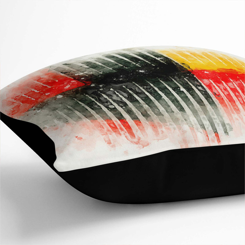 Geometric Square Cushion, Black, 55cm H x 55cm W x 20cm D