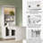 83.4"Tall 2 Bookshelf & 1 Writting Desk Suite,Modern Bookcase Suite with LED Lighting, Drawers,Study Desk and Open Shelves,3-Piece Set Storage Bookshelf for Living Room,Home Office,Study room,White