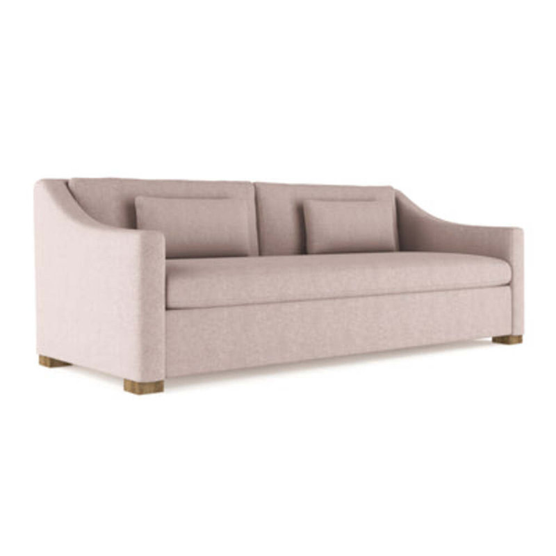 Crosby Slope Arm Sofa, 32.5" H x 108" W x 43" D, Weathered, Plush Velvet Blush