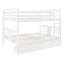 Lit superposé double sur double avec tiroirs et échelle pour chambre à coucher-369867644