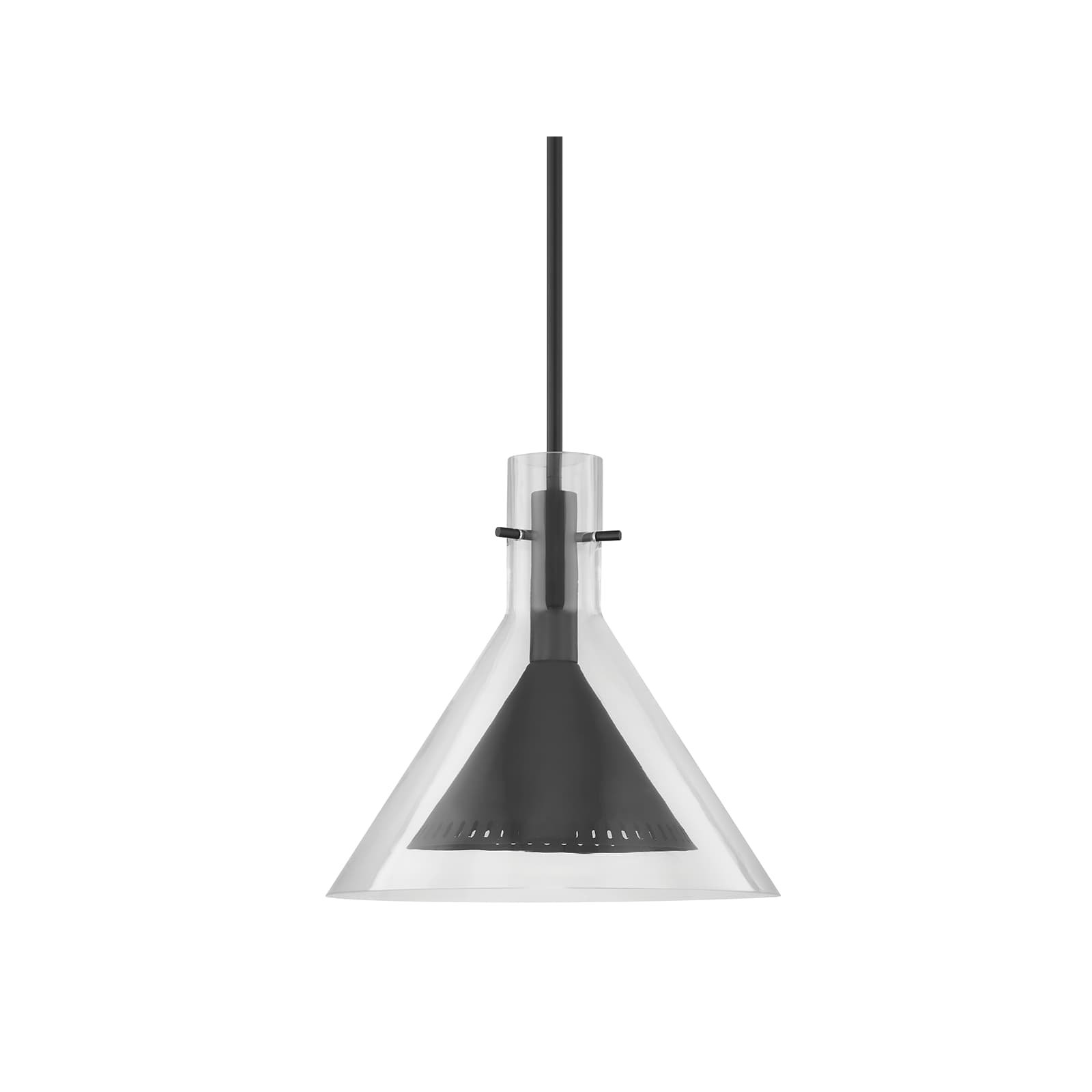 Breathe Single Light Glass Iron Dimmable Pendant, 14" H