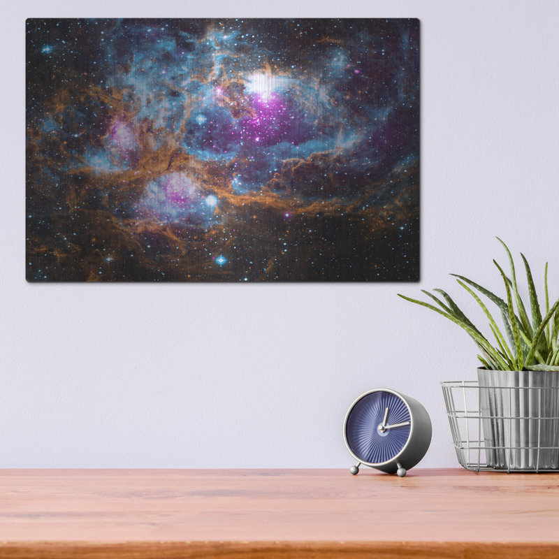 «Cosmic Winter Wonderland», art mural en métal, H 12 po x l 16 po
