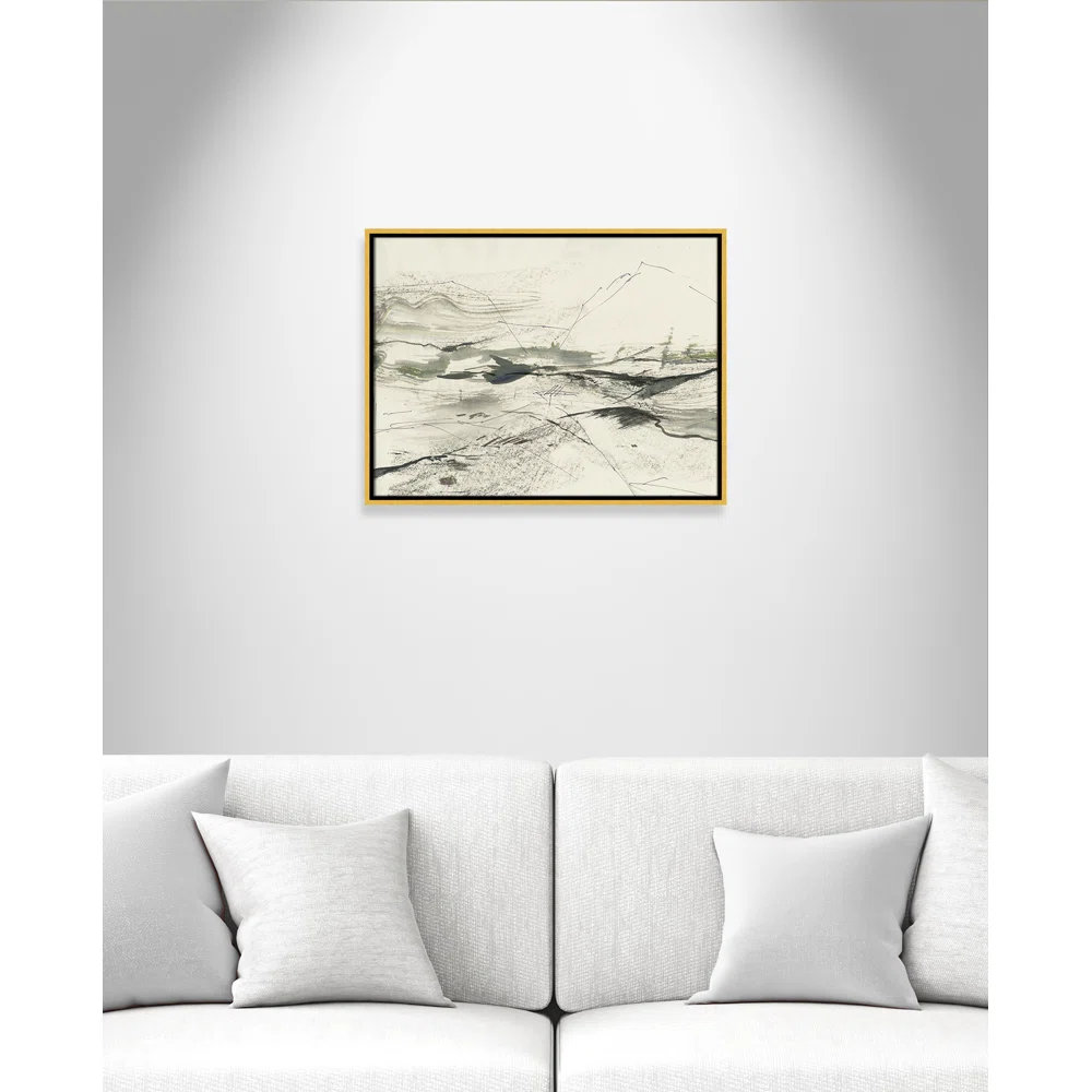 Green Sketches Print by PI Studio, 19.5" H x 25.5" W x 2" D, Gold Floater Framed, No Mat