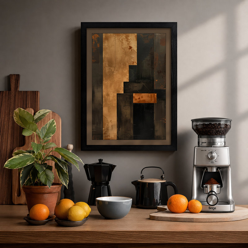 Weathered Vertical Forms Industrial - Framed Print, A2 - 59.4 x 42.0 cm, Black