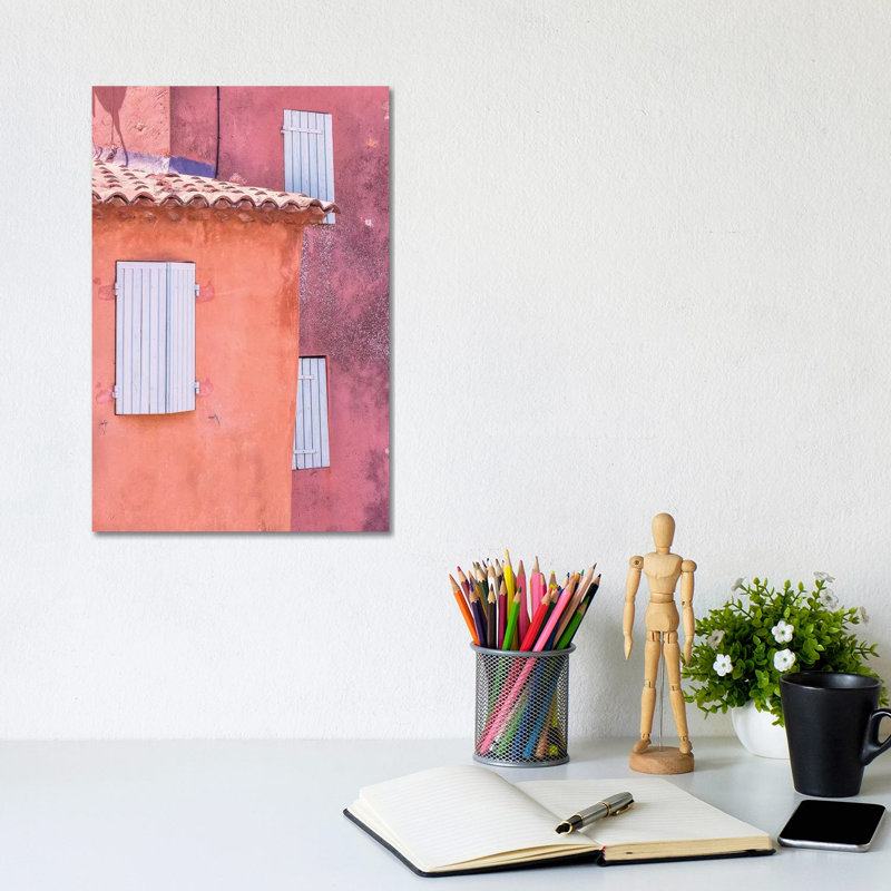 France, Provence, Roussillon. Window Shutters In Buildings. by Jaynes Gallery - Wrapped Canvas Gallery-Wrapped Canvas Giclée