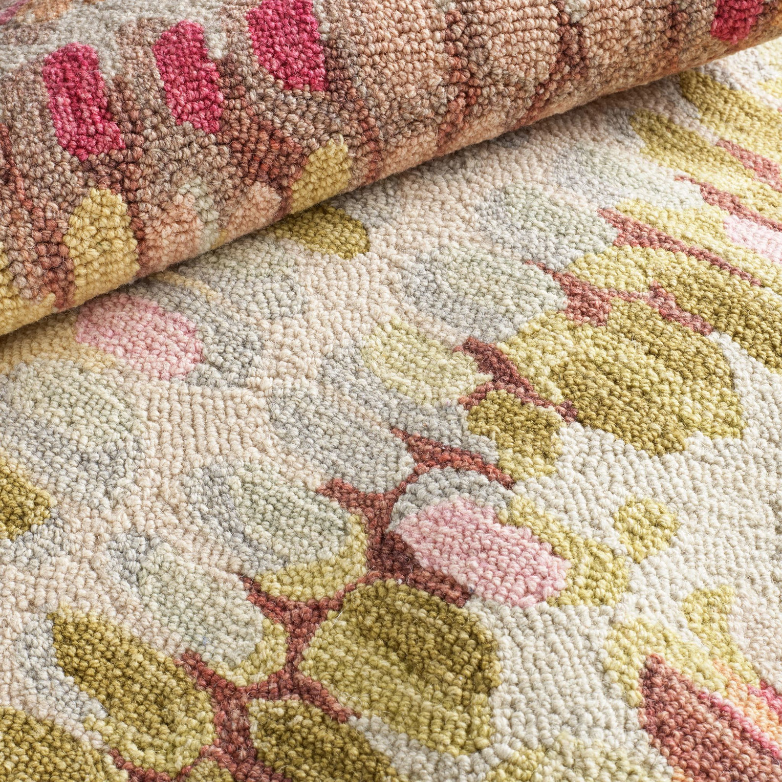 Paint Chip Pastel Hand-Hooked Abstract Wool Rug, Runner 2'6" x 8'