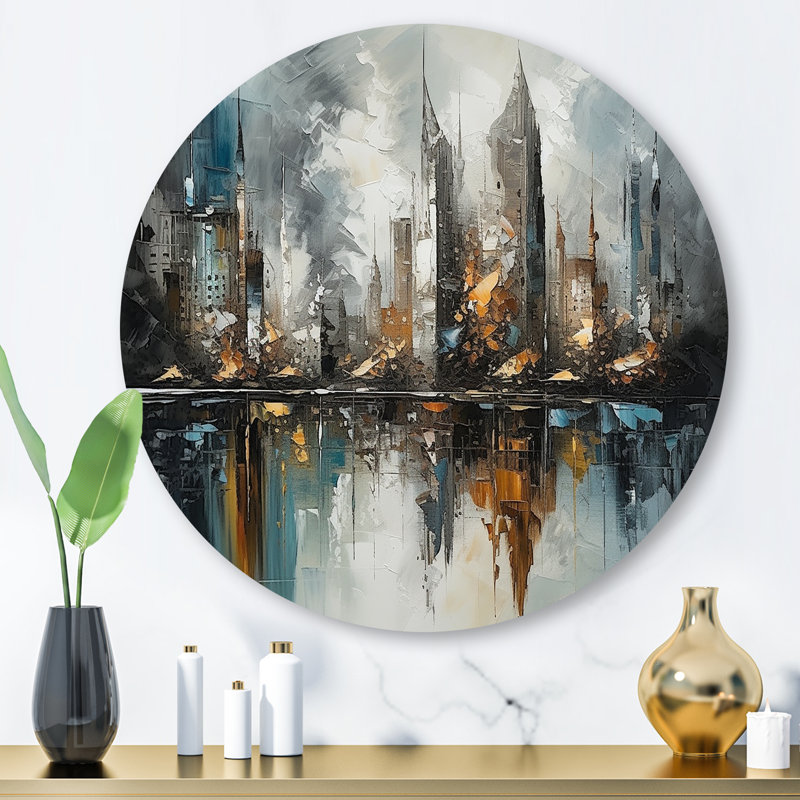 Décoration murale abstraite City Skyline4 - City, H 16 po x l 16 po x P 1 po