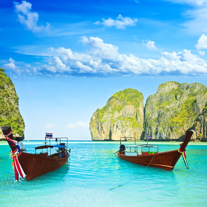 Longtail Boats - Wrapped Canvas Print, 30cm H x 30cm W x 3.8cm D