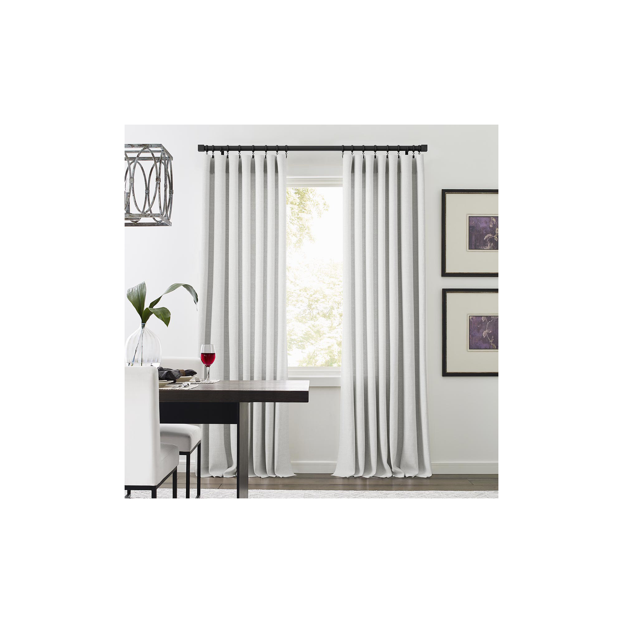 Tecoma Room Darkening Curtain, 50" W x 120" L, White