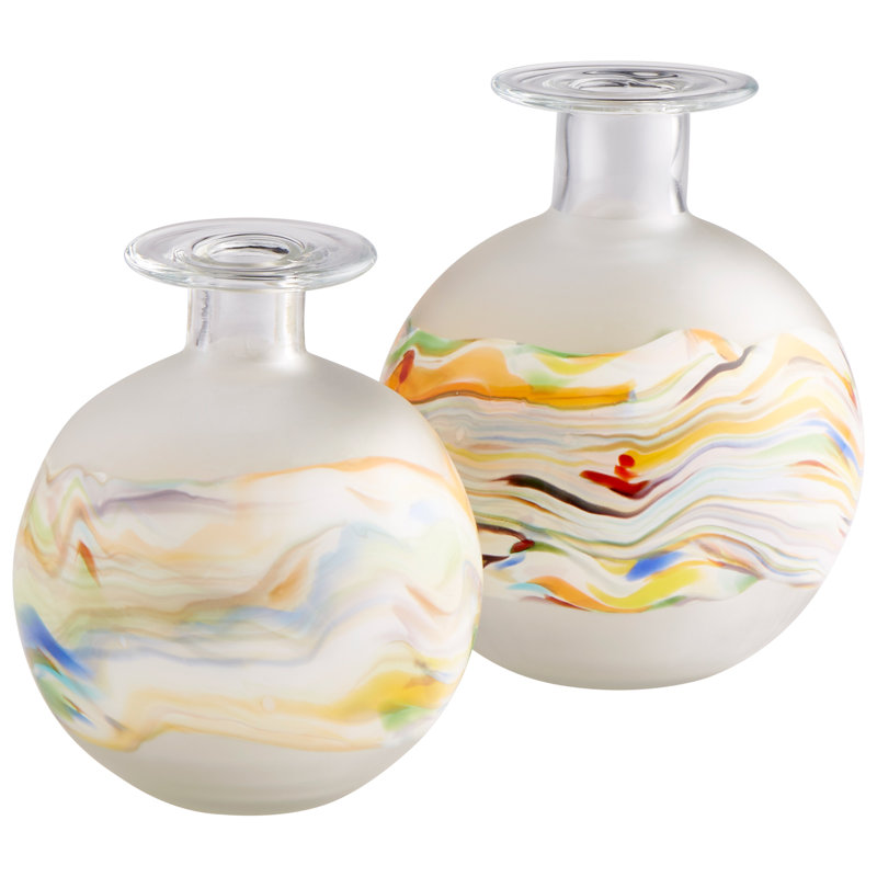 Kimbie Glass Table Vase, 10" H x 8.25" W x 8.25" D