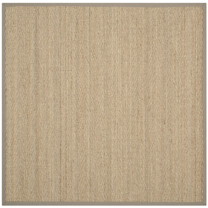 Roloff Natural Fiber Seagrass Solid Color Rug, Square 6'