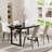 70.86'' Dining Table Set,Extendable Double Pedestal Dining Set For 4-6-152894023-152894024-152894026