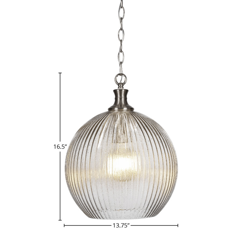 Luminaire suspendu à chaîne 1 lumière Carina, Nickel