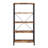 4-Shelf Bookcase With Rustic Nutmeg Finish, Black Powder-Coated Metal, Open , Engineered Wood And Easy To Maintain Frame, Industrial Styling, Clean Surface