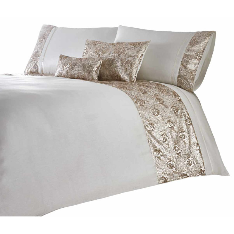 Sequin Style Glam Duvet Cover Set, Rose Gold, Super King Duvet Cover + 2 Standard Pillowcases